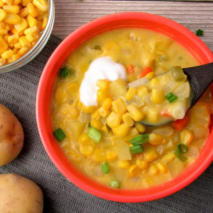 Creamy Vegan Corn Chowder recipe by Joyful Balance