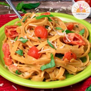 Easy Creamy Tahini Pasta recipe by Joyful Balance.