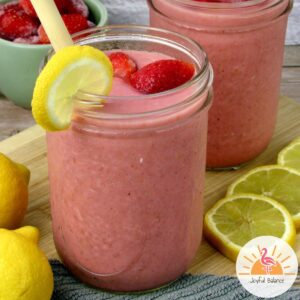 Strawberry Lemonade Smoothie recipe by Joyful Balance.