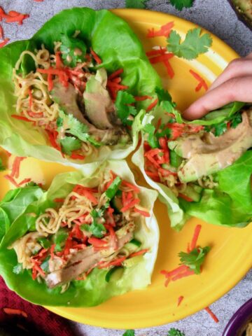 Vegan Lettuce Wraps With Grilled Avocado recipe by Joyful Balance.