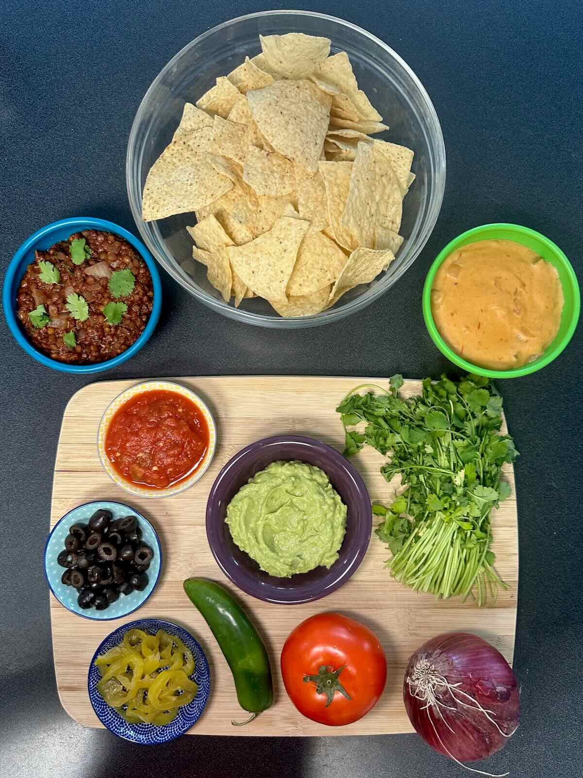 Ingredients for Vegan Loaded Nachos.